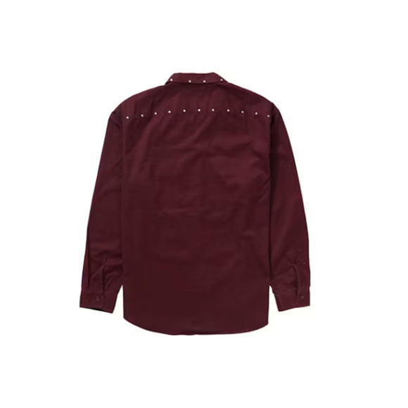 Supreme Studded Work Shirt 'Burgundy' SZ XL - Picture 2 of 2